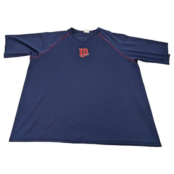 Vintage MLB Minnesota Twins Majestic Jersey‎ Shirt Size XXL Blue *READ - Picture 1 of 12